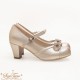 Sentaro Bobo Round Toe Hollow Bow Mid and Low Heel Shoes(8 Colours/Full Payment Without Shipping)